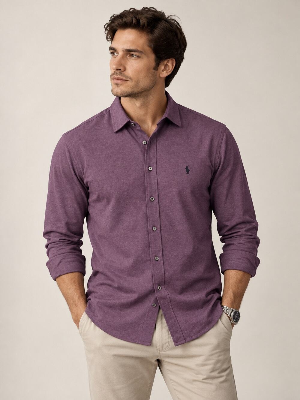 Polo Ralph Lauren Men’s Knit Dress Shirt – XL – 100% Cotton